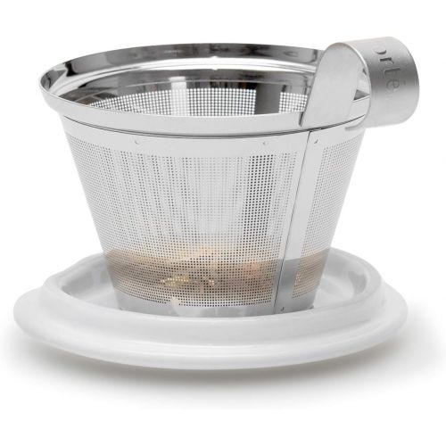  [아마존베스트]Tea Forte Kati Cup Ceramic Tea Infuser Cup with Infuser Basket and Lid for Steeping, Chakra