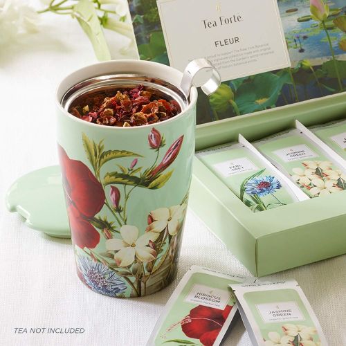  [아마존베스트]Tea Forte Kati Cup Fleur | Mug Removable Stainless Steel Infuser Cup | Quality Porcelain | 350 ml