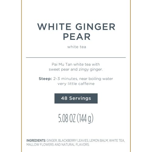  Tea Forte White Ginger Pear EVENT BOX Bulk Pack, 48 Handcrafted White Tea Pyramid Infuser Bags