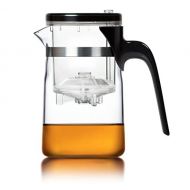 TeaClub Glas Teekannen Klein 500ml, Design Glaskanne Hitzebestandig mit Deckel und Infuser, Teebereiter Multi-Aufguss-Fahig