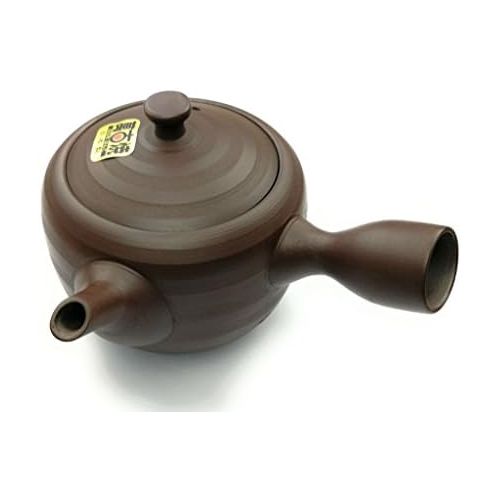  TeaClub Kyusu Japanische Teekanne aus Keramik Braun, Integriertes Teesieb, Einhand-Teekanne fuer Gruentee Zubereitung