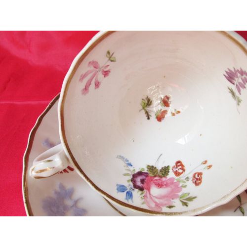  TeaCupsFromSharon FREE SHIPPING US1830s English Tea Cup and Saucer, Embossed Flowers,Gold Trim. Housewarming Gift, Valentine Gift, Mothers Day Gift