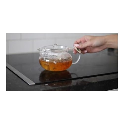  Teabloom Kyoto 2-in-1 Tea Kettle and Tea Maker - Glass Teapot with Removable Loose Tea Filter - Tea Connoisseur's Choice