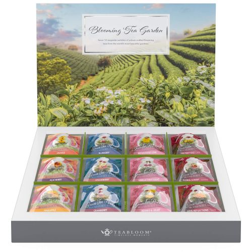  [아마존핫딜][아마존 핫딜] Teabloom Flowering Tea Chest - Finest Quality Blooming Tea Collection From The Worlds Most Beautiful Gardens - 12 Best-Selling Varieties of Flowering Teas Packaged in Beautiful Gif