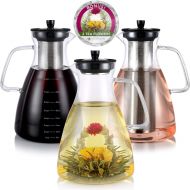 [아마존 핫딜] Teabloom Precision All-Brew Beverage Maker  Extra Large Stovetop Safe Glass Teapot/Coffee Maker - 68 OZ / 2.0 L  for Hot/Iced Tea, Cold Brew Coffee, Fruit Infused Water  2 Free