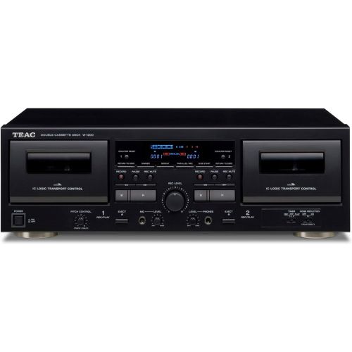  Teac W-1200 Dual Cassette Deck with Recorder/ USB/ Pitch/ Karaoke-Mic-in and Remote