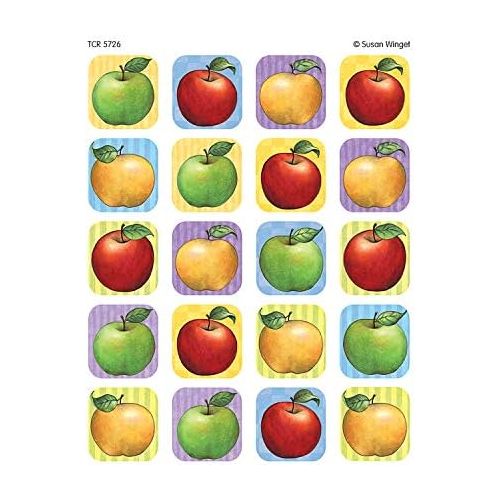  [아마존베스트]Teacher Created Resources Apple Stickers from Susan Winget, Multi Color (5726)