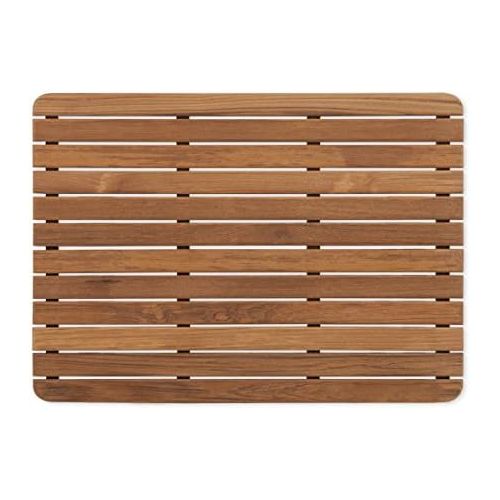  Teakworks4u Plantation Teak Bath Mat with Rounded Corners (25 x 18)