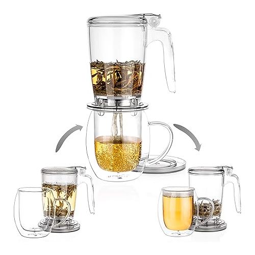  Tealyra - rapidTEA MAKER - 16-ounce - Loose Tea Teapot Infuser - Best Tea Maker Makes a Perfect Cup of Leaf Tea - Bottom Dispensing Teapot - Dripping Free Guarantee - 500ml