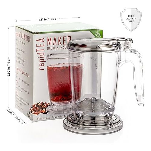  Tealyra - rapidTEA MAKER - 16-ounce - Loose Tea Teapot Infuser - Best Tea Maker Makes a Perfect Cup of Leaf Tea - Bottom Dispensing Teapot - Dripping Free Guarantee - 500ml