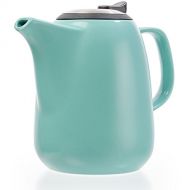 Tealyra - Daze Ceramic Large Teapot Turquoise - 47-ounce (6-7 cups) - With Stainless Steel Lid Extra-Fine Infuser for Loose Leaf Tea - 1400ml
