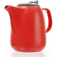 Tealyra - Daze Ceramic Large Teapot Red - 47-ounce (6-7 cups) - With Stainless Steel Lid Extra-Fine Infuser for Loose Leaf Tea - 1400ml