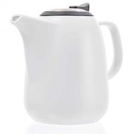 Tealyra - Daze Ceramic Large Teapot White - 47-ounce (6-7 cups) - With Stainless Steel Lid Extra-Fine Infuser for Loose Leaf Tea - 1400ml