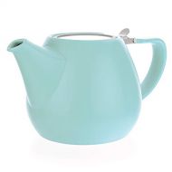 Tealyra - Jove Porcelain Large Teapot Turquoise - 34.0-ounce (3-4 cups) - Japanese Made - Stainless Steel Lid and Extra-Fine Infuser To Brew Loose Leaf Tea - 1000ml