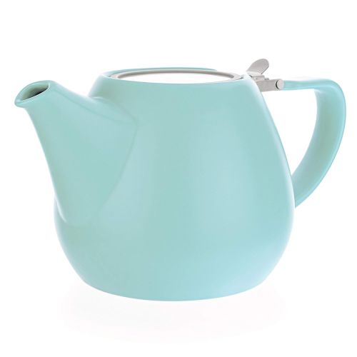  Tealyra - Jove Porcelain Large Teapot Turquoise - 34.0-ounce (3-4 cups) - Japanese Made - Stainless Steel Lid and Extra-Fine Infuser To Brew Loose Leaf Tea - 1000ml