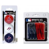 Team Golf MLB Logo Imprinted Golf Balls (3 Count) & 2-3/4 Regulation Golf Tees (50 Count), Multi Colored