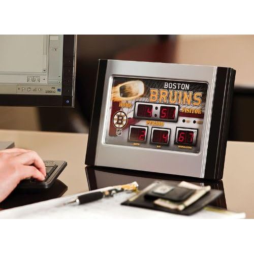  Evergreen NHL Boston Bruins ClockDesk and Alarm, Team Colors, One Size