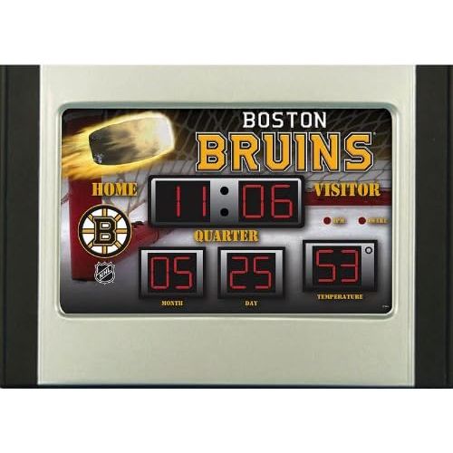  Evergreen NHL Boston Bruins ClockDesk and Alarm, Team Colors, One Size