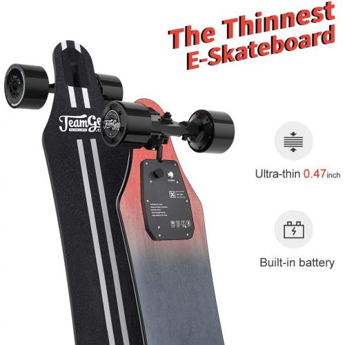  Teemgee H5 37 Electric Skateboard, 22 MPH Top Speed, 760W Dual Motor, 11 Miles Range, 14.5 Lbs, 10 Layers Maple Longboard with Wireless Remote Control