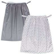 [아마존베스트]Teamoy (2 Pack) Reusable Pail Liner for Cloth Diaper/Dirty Diapers Wet Bag, Gray Chevron+Slate