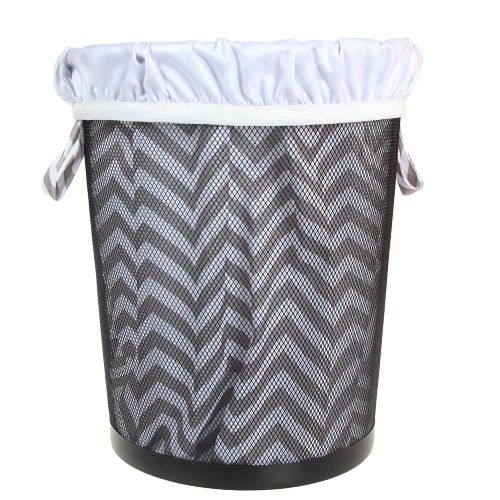  Teamoy (2 Pack) Reusable Pail Liner for Cloth Diaper/Dirty Diapers Wet Bag, Gray Chevron+Slate