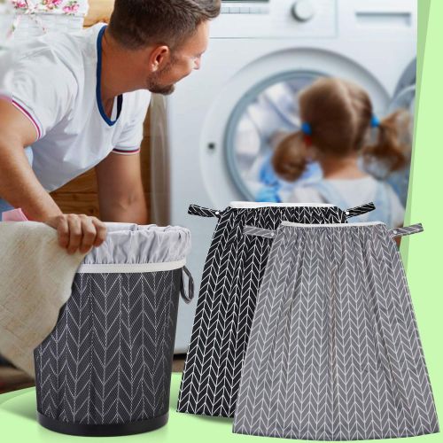  Teamoy Reusable Pail Liner for Cloth Diaper/Dirty Diapers Wet Bag (Pack of 2), Gray Arrow+Black Arrow