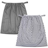 Teamoy Reusable Pail Liner for Cloth Diaper/Dirty Diapers Wet Bag (Pack of 2), Gray Triangle+Gray Dots