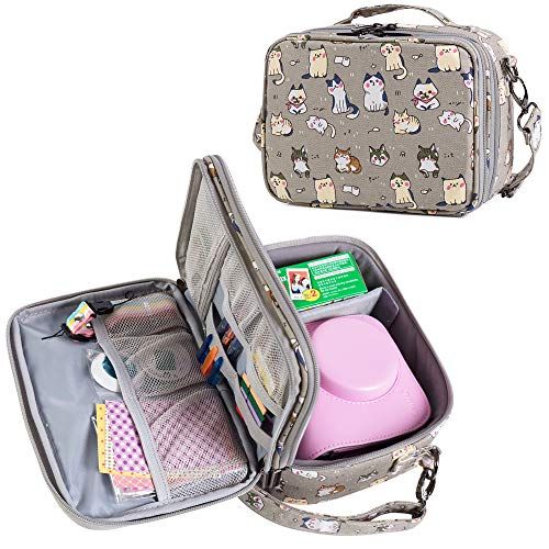  Teamoy Camera Case Compatible with Mini 9 Instant Camera, Travel Carrying Storage Bag for Instant Camera and Accessories, Cat(Bag Only)