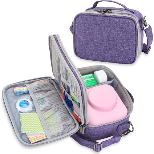  Teamoy Camera Case Compatible with Mini9 Instant Camera, Portable Instant Camera Bag for Mini 9/10/11 Camera and Accessories, Purple(Bag Only)