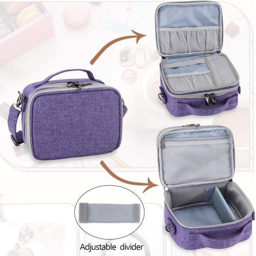  Teamoy Camera Case Compatible with Mini9 Instant Camera, Portable Instant Camera Bag for Mini 9/10/11 Camera and Accessories, Purple(Bag Only)