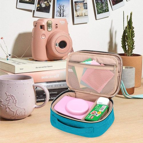  Teamoy Travel Carrying Storage Bag Compatible with Mini 9/Mini 11 Instant Camera, Camera Case for Instant Camera and Accessories, Teal