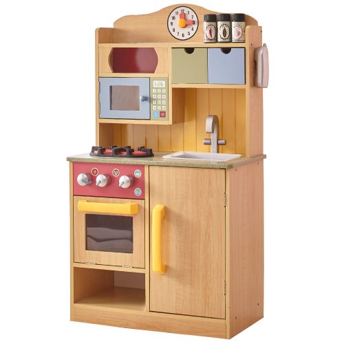  Teamson Kids - Little Chef Florence Classic Play Kitchen - Wood Grain