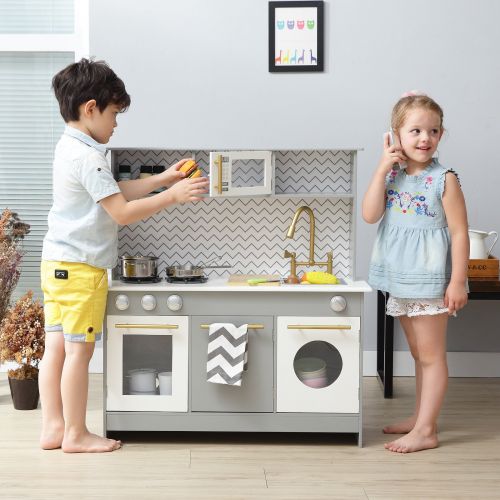  Teamson Kids - Bermingham Big Play Kitchen - Grey  White