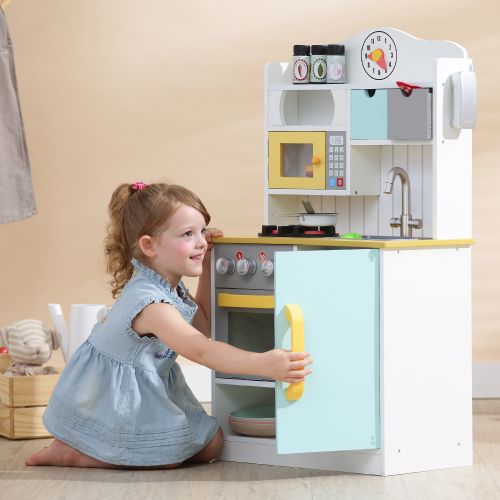  Teamson Kids Little Chef Florence Classic Play Kitchen - White  Green & Yellow