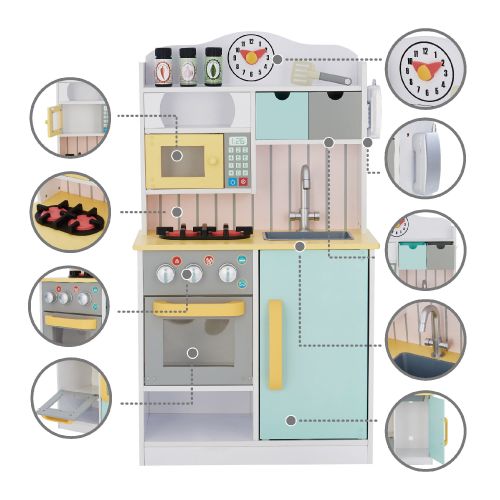  Teamson Kids Little Chef Florence Classic Play Kitchen - White  Green & Yellow