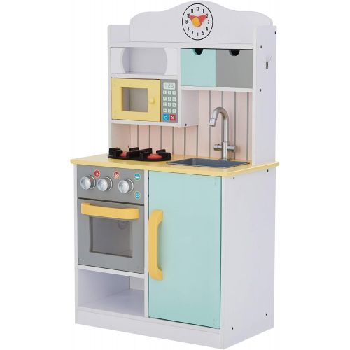  Teamson Kids - Little Chef Wooden Toy Play Kitchen with Accessories - Burlywood