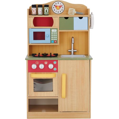  Teamson Kids - Little Chef Wooden Toy Play Kitchen with Accessories - Burlywood