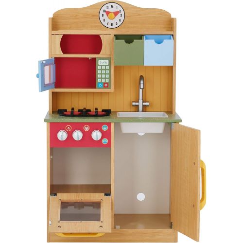  Teamson Kids - Little Chef Wooden Toy Play Kitchen with Accessories - Burlywood