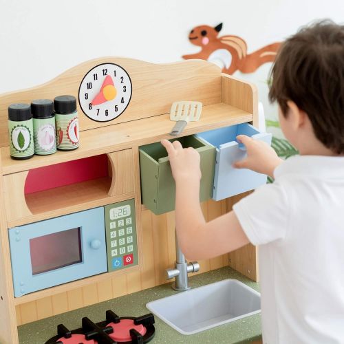  Teamson Kids - Little Chef Wooden Toy Play Kitchen with Accessories - Burlywood