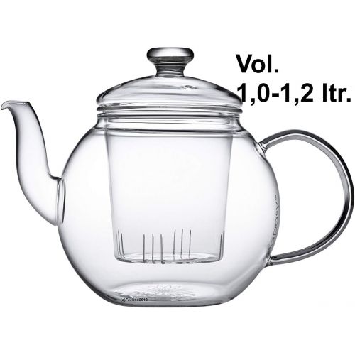  Teaposy Harvest Flourish Hochwertiger Teekrug 1,2 L mit Glasfilter und Glasdeckel, Borosilikatglas, hitzebestandig und spuelmaschinengeeignet