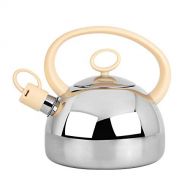 Teapots WHLONG Large modern Whistling Kettle Stainless Steel 2Ltr Copper Gas Electric Hob Wood Stove