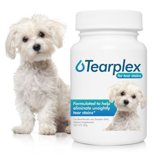 Tear Stain Supplement - Tearplex for Dogs and Cats , Natural Tear Stain Product - Made In The USA, 100% Tylosin Free , Veterinarian Trusted - Beef Flavored