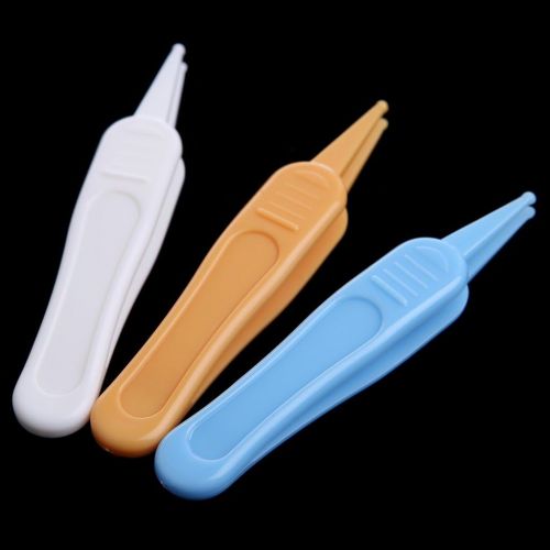  [아마존베스트]Tebatu Baby Care Ear Nose Navel Cleaning Tweezers Safety Forceps Plastic Cleaner Clip