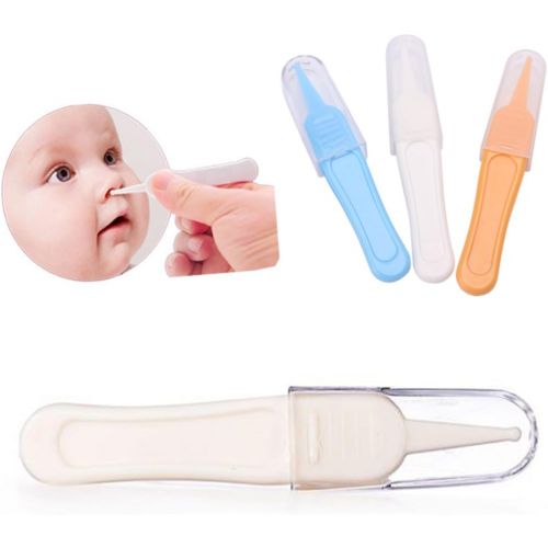  [아마존베스트]Tebatu Baby Care Ear Nose Navel Cleaning Tweezers Safety Forceps Plastic Cleaner Clip