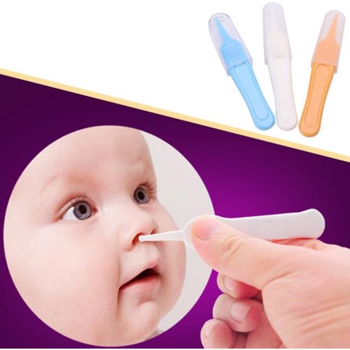  [아마존베스트]Tebatu Baby Care Ear Nose Navel Cleaning Tweezers Safety Forceps Plastic Cleaner Clip