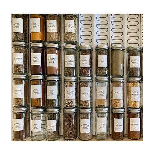  Tebery 12 Pack Round Spice Bottles 3oz Glass Spice Jars with Silver Metal Lids, Shaker Tops, Wide Funnel and Labels