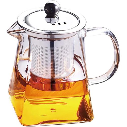  Tebery 750 ml Teekanne, klares Glas mit Edelstahleinsatz, hitzebestandig, Borosilikatglas