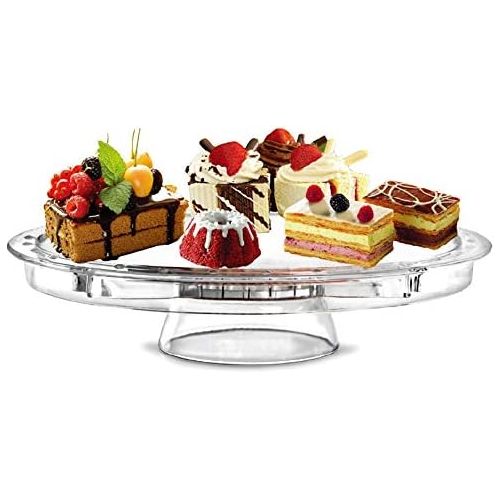  Tebery 6-in-1 Acrylic Cake Stand Cake Plate With 12”Dome Multi-Function Serving Platter, Salad & Punch Bowl