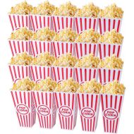 Tebery 20 Pack Plastic Open-Top Popcorn Boxes Reusable Movie Theater Style Popcorn Container Set -7.7 Tall x 4 Square