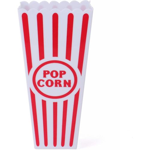  Tebery 20 Pack Plastic Open-Top Popcorn Boxes Reusable Movie Theater Style Popcorn Container Set -7.7 Tall x 4 Square